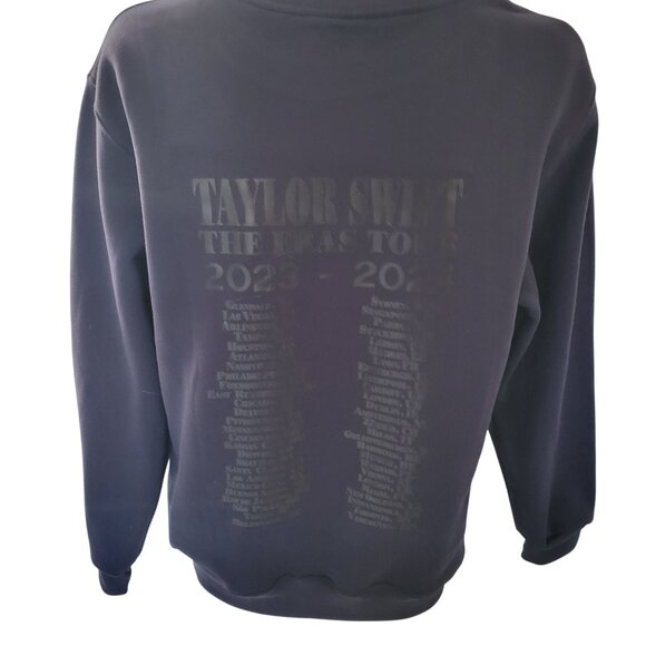 Taylor Swift The Eras Tour 2023-2024 Crewneck Sweatshirt L Navy Made In Egypt - Picture 3 of 6